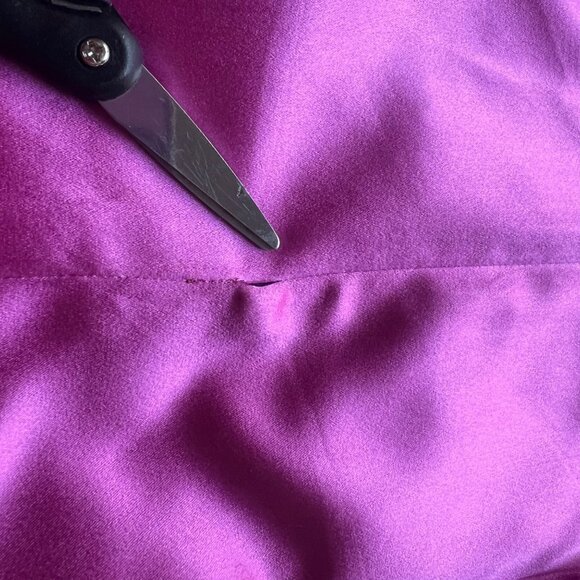 100% Silk Rickie Freeman Teri Jon size 12 Pink Fuchsia Spaghetti Strap Dress - Picture 14 of 16